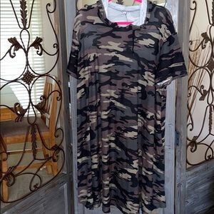 Plus size 3x camo short sleeve dress with Jodie